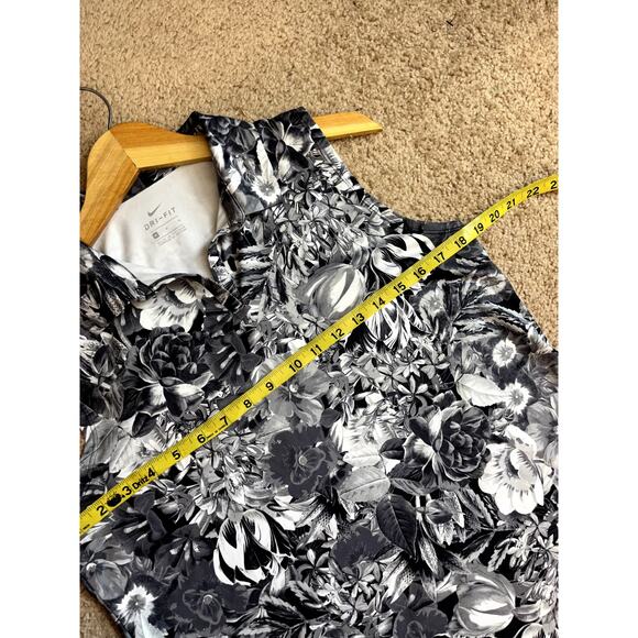 Women's Black and White Floral Tank Top M - Picture 4 of 7